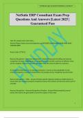 NetSuite ERP Consultant Exam Prep Questions And Answers &vert;Latest 2025 &vert; Guaranteed Pass
