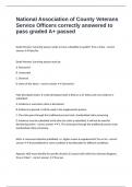 National Association of County Veterans Service Officers correctly answered to pass graded A&plus; passed