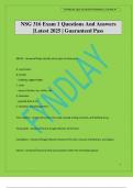 NSG 316 Exam 1 Questions And Answers &vert;Latest 2025 &vert; Guaranteed Pass