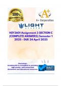 HSY2601 Assignment 3 SECTION C &lpar;COMPLETE ANSWERS&rpar; Semester 1 2025 - DUE 24 April 2025&semi; 100&percnt; trusted&comma; comprehensive and complete reliable solution with clear explanation