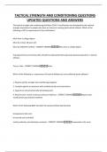 TACTICAL STRENGTH AND CONDITIONING QUESTIONS UPDATED QUESTIONS AND