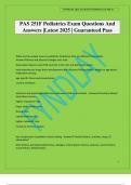 PAS 251F Pediatrics Exam Questions And Answers &vert;Latest 2025 &vert; Guaranteed Pass