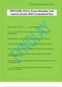 PHYS250L FINAL Exam Questions And Answers &vert;Latest 2025 &vert; Guaranteed Pass