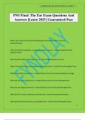 PNS Final&colon; The Ear Exam Questions And Answers &vert;Latest 2025 &vert; Guaranteed Pass