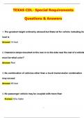 TEXAS CDL- Special Requirements 2025 Update Newest Questions and Answers Latest &lpar;2025 &sol; 2026&rpar; &lpar;Verified Answers&rpar;