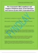 Pre-Assessment&colon; HR Compliance and Employee Relations D432&period; Exam Questions And Answers &vert;Latest 2025 &vert; Guaranteed Pass