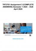 TRT3701 Assignment 3 &lpar;COMPLETE ANSWERS&rpar; Semester 1 2025 - DUE April 2025&period;