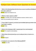 HUBSPOT Sales Software Exam 2025 Update Newest Questions and Answers Latest &lpar;2025 &sol; 2026&rpar; &lpar;Verified Answers&rpar;