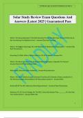 Solar Study Review Exam Questions And Answers &vert;Latest 2025 &vert; Guaranteed Pass