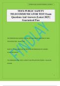TEEX PUBLIC SAFETY TELECOMMUNICATOR TEST Exam Questions And Answers &vert;Latest 2025 &vert; Guaranteed Pass