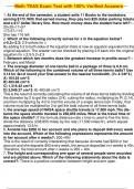 Math TEAS Exam Test with 100&percnt; Verified Answers