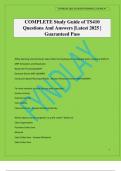 COMPLETE Study Guide of TS410 Questions And Answers &vert;Latest 2025 &vert; Guaranteed Pass