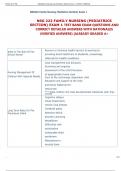 NSG 222 FAMILY NURSING &lpar;PEDIATRICS  SECTION&rpar; EXAM 1 TEST BANK EXAM QUESTIONS AND  CORRECT DETAILED ANSWERS WITH RATIONALES  &lpar;VERIFIED ANSWERS&rpar; &vert;ALREADY GRADED A&plus;