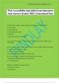 Web Accessibility Specialist Exam Questions And Answers &vert;Latest 2025 &vert; Guaranteed Pass