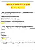 Medical Gas Review NFPA 99 Latest 2025 Actual Questions and Verified Answers &lpar;2025 &sol; 2026&rpar; A&plus; Grade 100&percnt; Guarantee Verified by Experts 