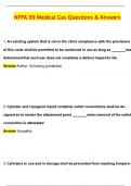 Medical Gas NFPA 99 Latest 2025 Actual Questions and Verified Answers &lpar;2025 &sol; 2026&rpar; A&plus; Grade 100&percnt; Guarantee Verified by Experts