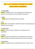 WGU C790 Nursing Informatics Exam Latest 2025 Actual Questions and Verified Answers &lpar;2025 &sol; 2026&rpar; A&plus; Grade 100&percnt; Guarantee Verified by Experts