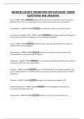 MARION COUNTY PROBATION OFFICER EXAM TERMS QUESTIONS AND ANSWERS