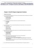 Test Bank for Introduction to Business Analytics&comma; 1st Edition by Richardson and Watson&comma; All 1-12 Chapters Covered &comma;Latest Edition&comma; ISBN&colon;9781265451813