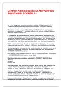 Contract Administration EXAM VERIFIED SOLUTIONS&comma; SCORED A&plus;&period;