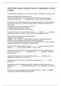 CERTIFIED HEALTHCARE FACILITY MANAGER &lpar;CHFM &rpar; EXAM