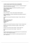 CHFM EXAM QUESTIONS AND ANSWERS