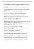 CHFM MAINTENANCE & OPERATIONS QUESTIONS