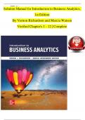 Test Bank for Introduction to Business Analytics&comma; 1st Edition by Richardson and Watson&comma; All Chapters 1 to 12 complete Verified editon ISBN&colon; 9781265451813
