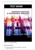 Test Bank for Modern Auditing and Assurance Services 6th Edition by Philomena Leung &lpar;Author&rpar;&comma; Paul Coram &lpar;Author&rpar;&comma; Barry J&period; Cooper &lpar;Author&rpar;&comma; Peter Richardson &lpar;Author&rpar; &lpar;All Chapters Covered&rpar; &lpar;Complete Guide with answers&rpar; &lpar;Graded A&plus;&rpar;