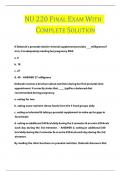 NU 220 FINAL EXAM WITH COMPLETE SOLUTION&period;
