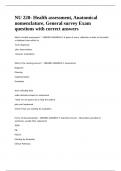 NU 220- Health assessment&comma; Anatomical nomenclature&comma; General survey Exam questions with correct answers&period;