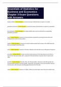 Essentials of Statistics for Business and Economics Chapter 3 Exam Questions with Answers&period;