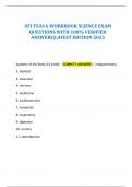 ATI TEAS 6 WORKBOOK SCIENCE EXAM QUESTIONS WITH 100&percnt; VERIFIED ANSWERS&vert;LATEST EDITION 2025