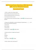 ELFF Actual Exam Questions With Reviewed  100&percnt; Correct Detailed Answers  Guaranteed Pass&excl;&excl; 