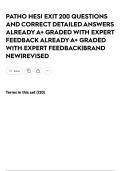 PATHO HESI EXIT 200 QUESTIONS AND CORRECT DETAILED ANSWERS ALREADY A&plus; GRADED WITH EXPERT FEEDBACK ALREADY A&plus; GRADED WITH EXPERT FEEDBACK&vert;BRAND NEW&vert;REVISED