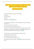 ELFF Actual Exam Questions With Reviewed  100&percnt; Correct Detailed Answers  Guaranteed Pass&excl;&excl; 