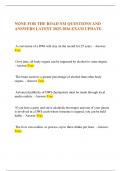 NONE FOR THE ROAD NM QUESTIONS AND ANSWERS LATEST 2025-2026 EXAM UPDATE