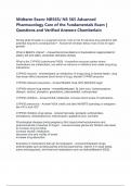 Midterm Exam&colon; NR565&sol; NR 565 Advanced Pharmacology Care of the Fundamentals Exam &vert; Questions and Verified Answers Chamberlain