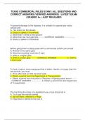 TEXAS COMMERCIAL RULES EXAM &vert; ALL QUESTIONS AND CORRECT ANSWERS &lpar;VERIFIED ANSWERS&rpar; &vert; LATEST EXAM &vert; GRADED A&plus; &vert; JUST RELEASED