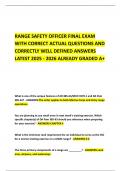 RANGE SAFETY OFFICER FINAL EXAM WITH CORRECT ACTUAL QUESTIONS AND CORRECTLY WELL DEFINED ANSWERS LATEST 2025 - 2026 ALREADY GRADED A&plus;