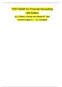 Verified Test Bank for Financial Accounting &lpar;13th Edition &ndash; Thomas & Tietz&rpar; &vert; Complete Chapters 1&ndash;12