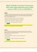 HESI V2 Health Assessment Exam &vert;Latest 2025&sol; 2026 Update &vert;Questions and Verified Answers &vert; 100&percnt; Correct &vert; GRADED A