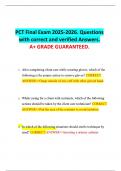 PCT Final Exam 2025-2026&period; Questions with correct and verified Answers&period; A&plus; GRADE GUARANTEED&period;