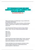 PCT FRESENIUS EXAM 2025-2026&period; QUESTIONS WITH 100&percnt; CORRECT AND VERIFIED ANSWERS&period; GUARANTEED A&plus;&period;
