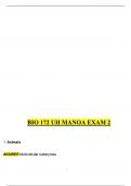 BIO 172 UH Manoa Exam 2&semi; Questions and Answers 100&percnt; Solved