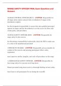 RANGE SAFETY OFFICER FINAL Exam Questions and  Answers 