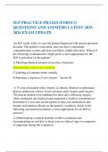  SLP PRACTICE PRAXIS &lpar;FORM 3&rpar; QUESTIONS AND ANSWERS LATEST 2025-2026 EXAM UPDATE