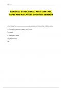 GENERAL STRUCTURAL PEST CONTROL  7A QS AND AS LATEST UPDATED VERSION 