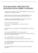 NCM 106 LESSON 1 PRELIM EXAM QUESTIONS WITH CORRECT ANSWERS