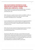 WGU D220 NURSING INFORMATICS EXAM QUESTION WITH VERIFIED ANSWERS LATEST UPDATE 2025 COMPLETE A&plus; SCORE